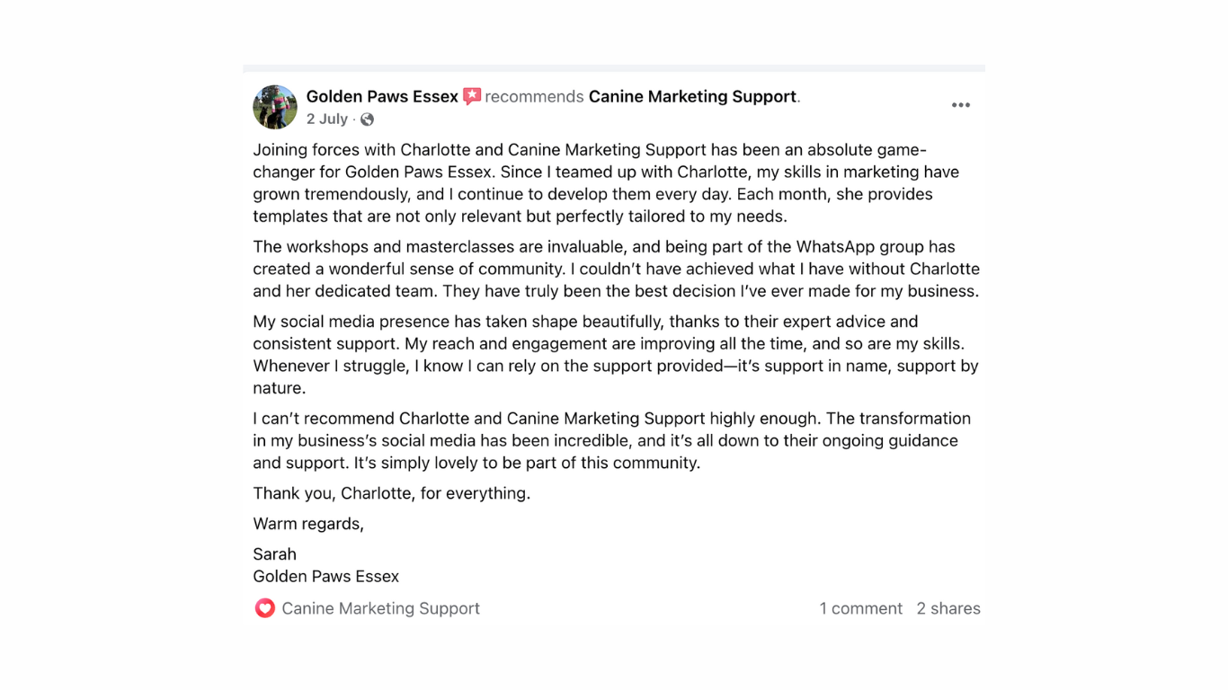 Website testimonials